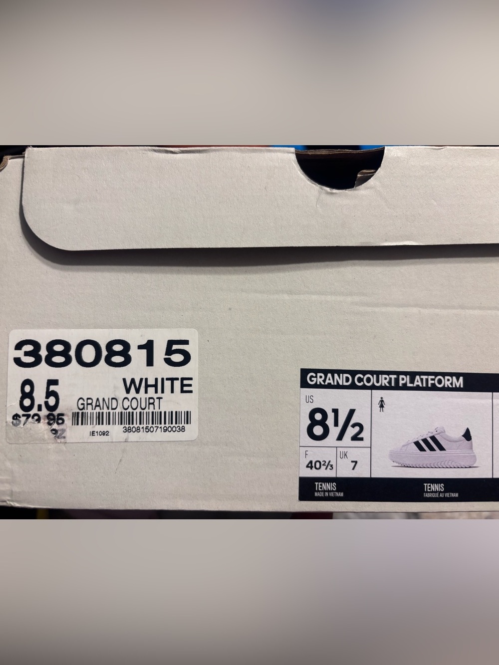 adidas White & Black Grand Court Sneakers - Women's - Picture 4 of 4